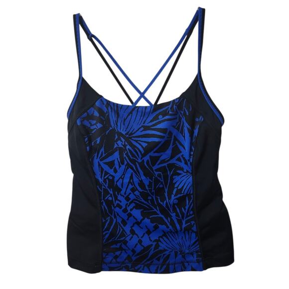 Lands End Tankini Swimsuit Top 2 Blue Strappy - Picture 5 of 10